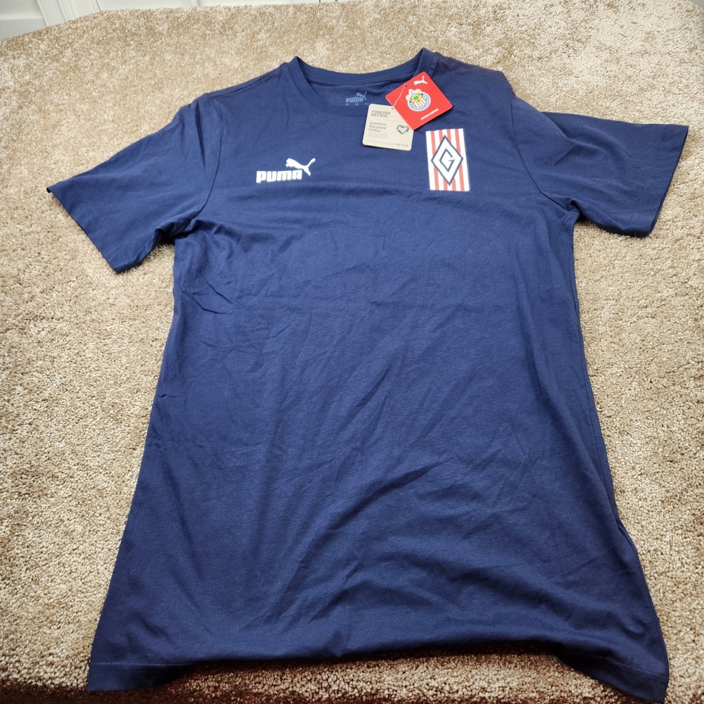 Puma Chivas Guadalajara ftblCulture Tee Mens Small Navy Blue Soccer Shirt NWT